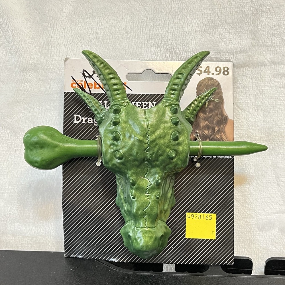 Dragon Head Scale Hair Cage Pin Cosplay Costume Accessories Green
